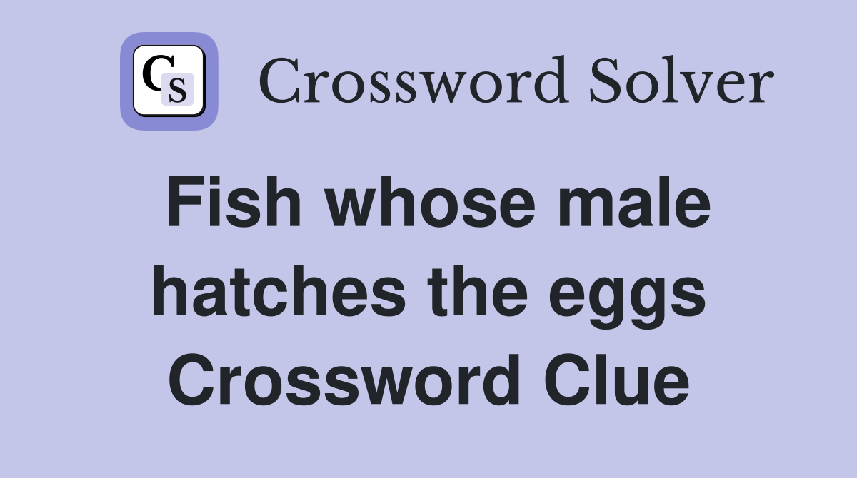 Fish whose male hatches the eggs Crossword Clue