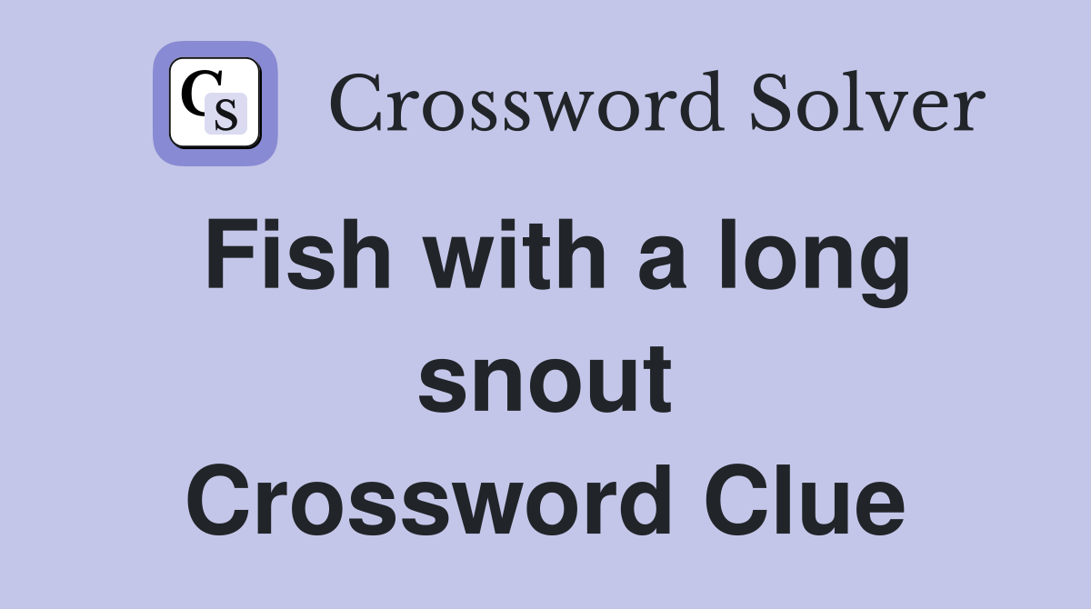 Fish with a long snout Crossword Clue