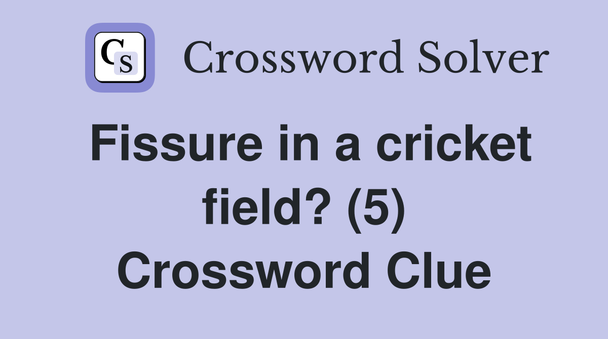 Fissure in a cricket field? (5) Crossword Clue