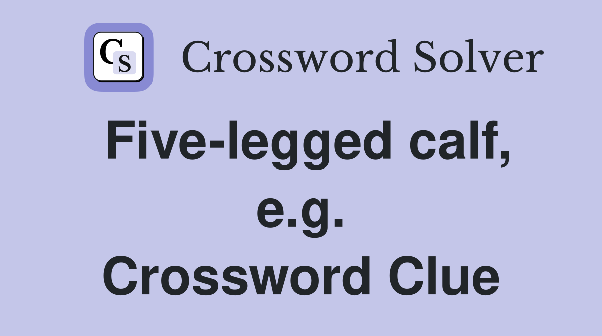 Five-legged calf, e.g. Crossword Clue