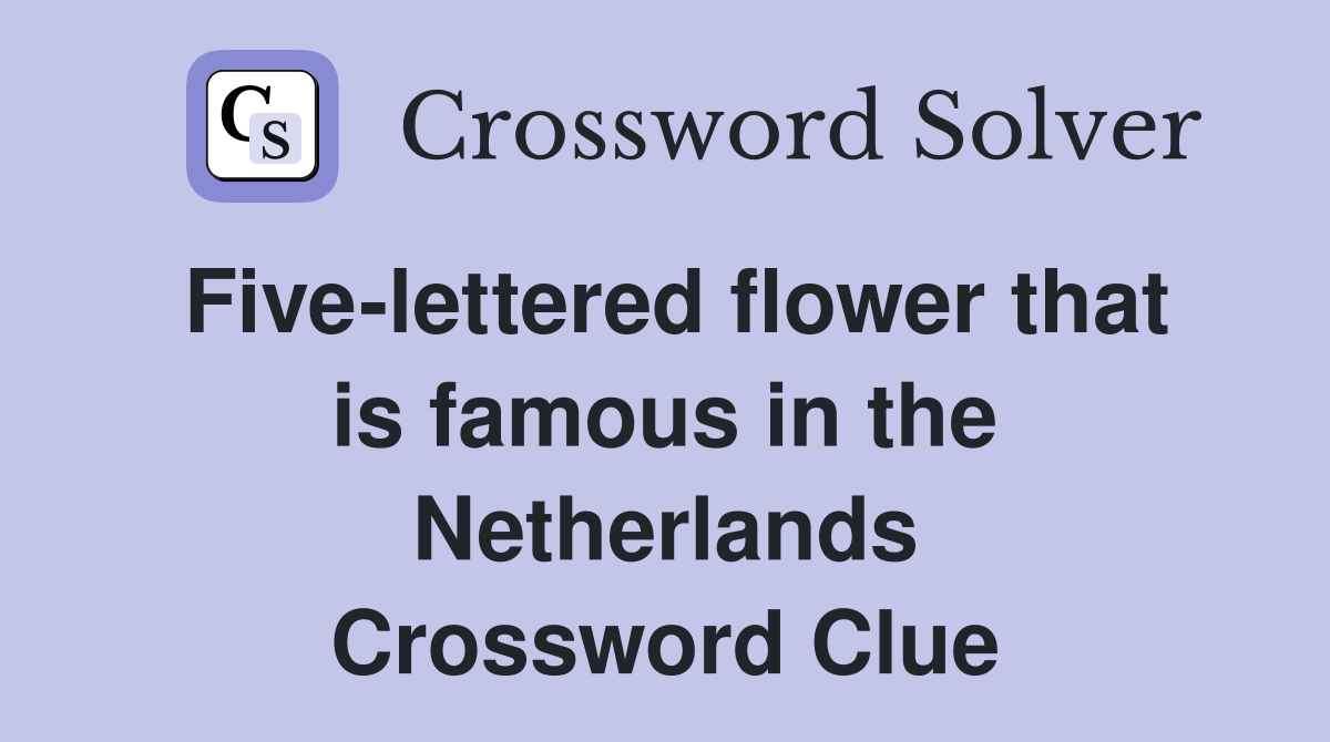 Five-lettered flower that is famous in the Netherlands Crossword Clue
