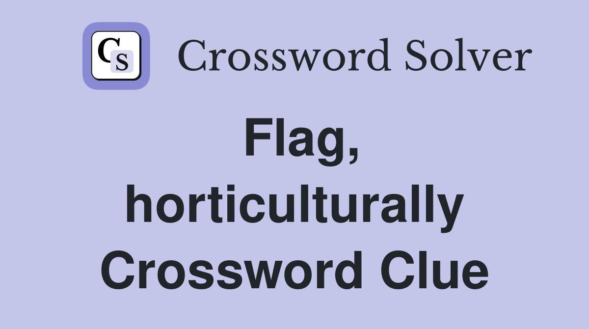 Flag, horticulturally Crossword Clue