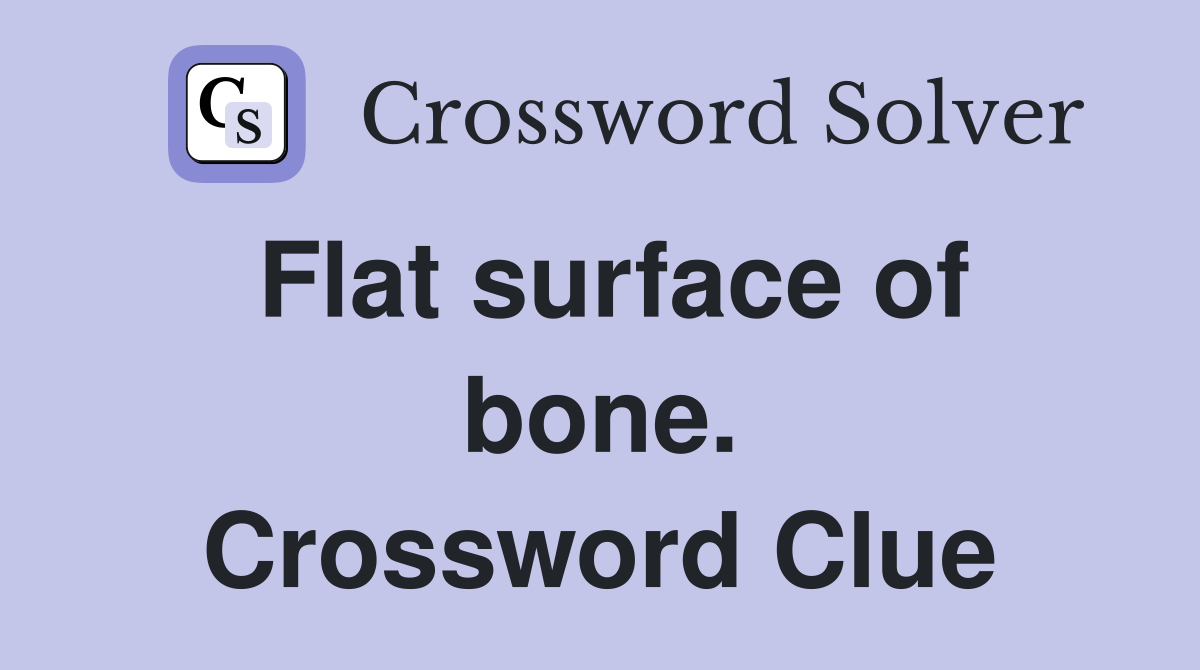Flat surface of bone. Crossword Clue