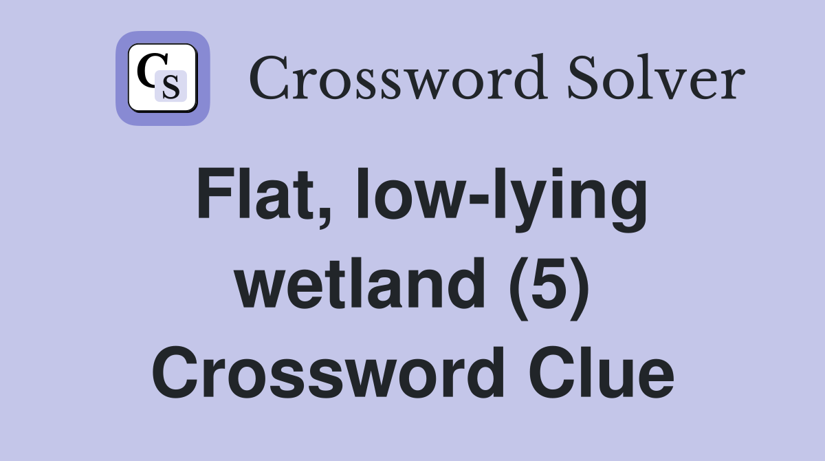 Flat, low-lying wetland (5) Crossword Clue