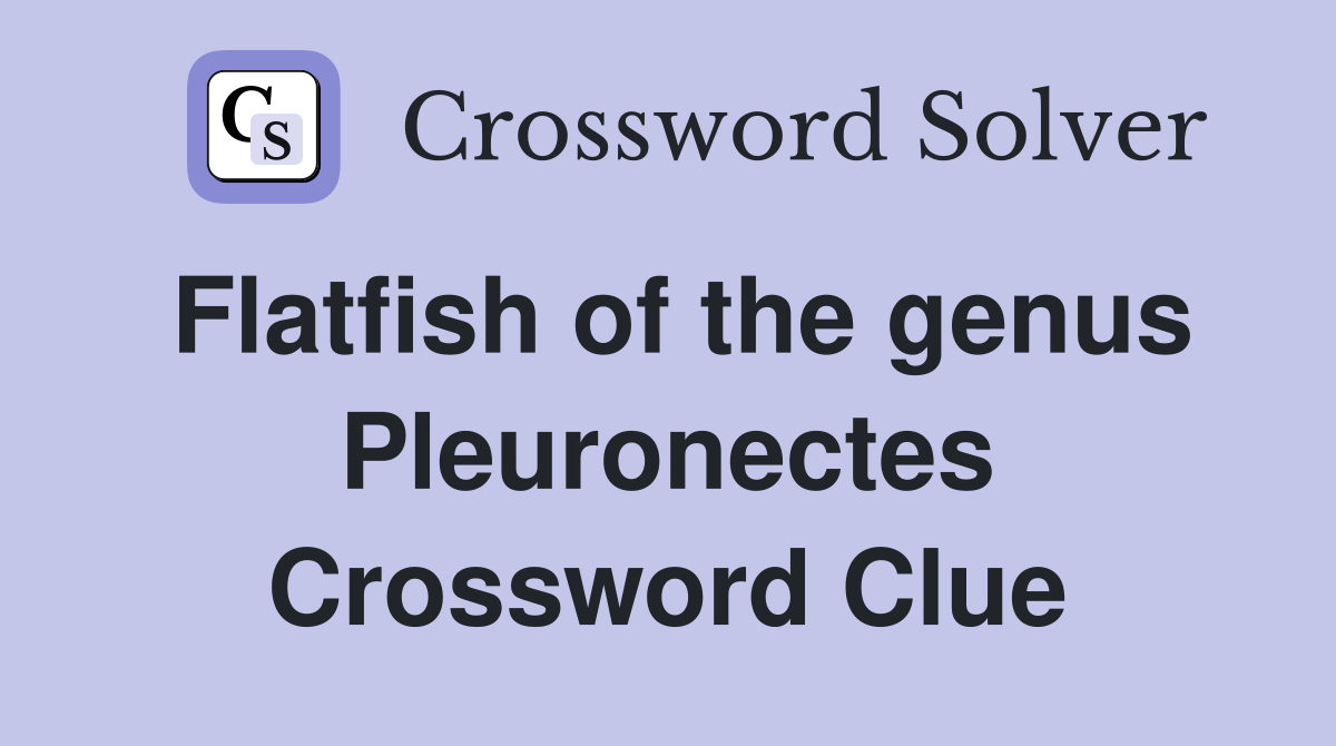 Flatfish of the genus Pleuronectes Crossword Clue