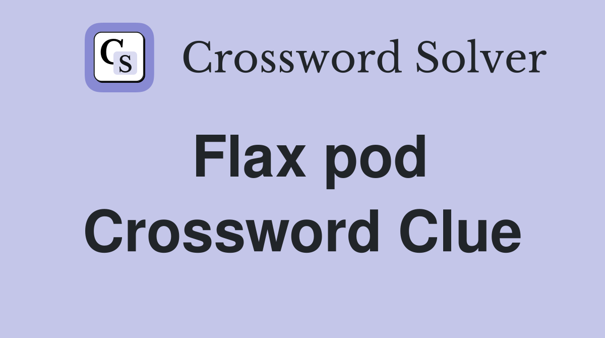 Flax pod Crossword Clue