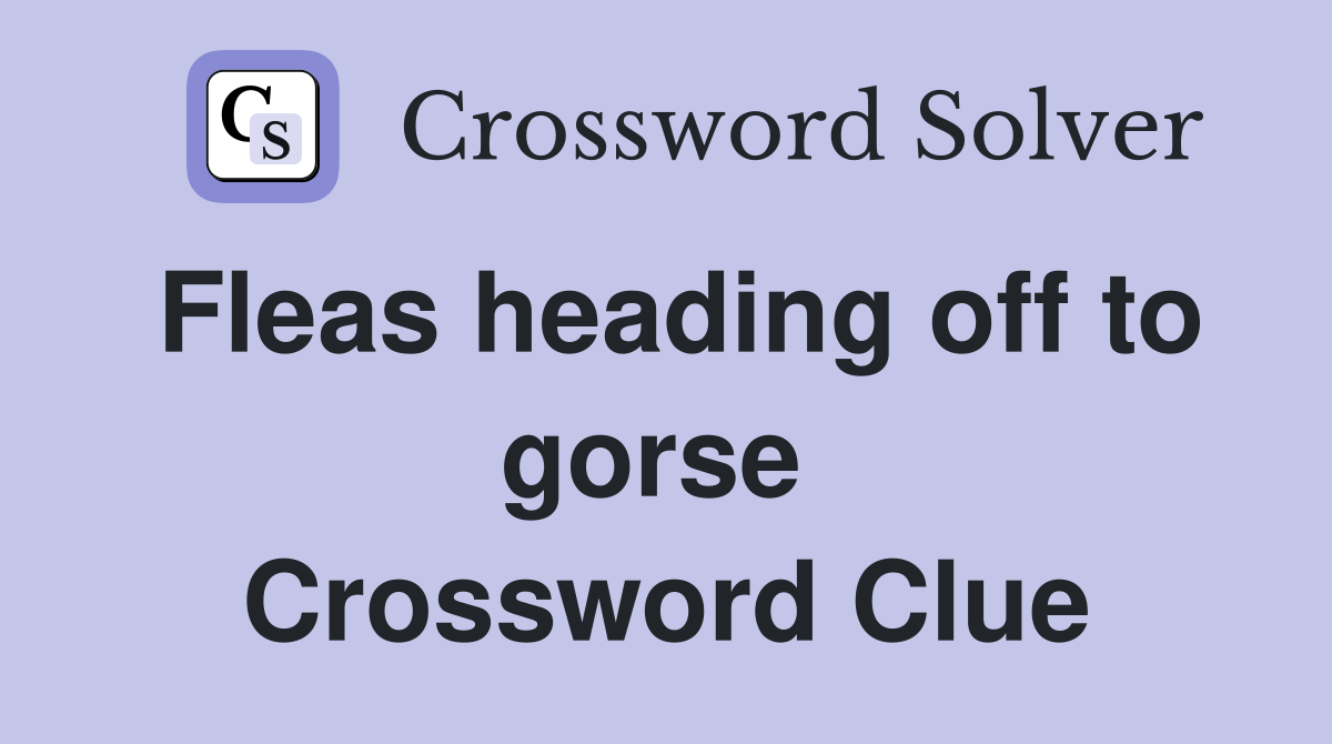 Fleas heading off to gorse  Crossword Clue