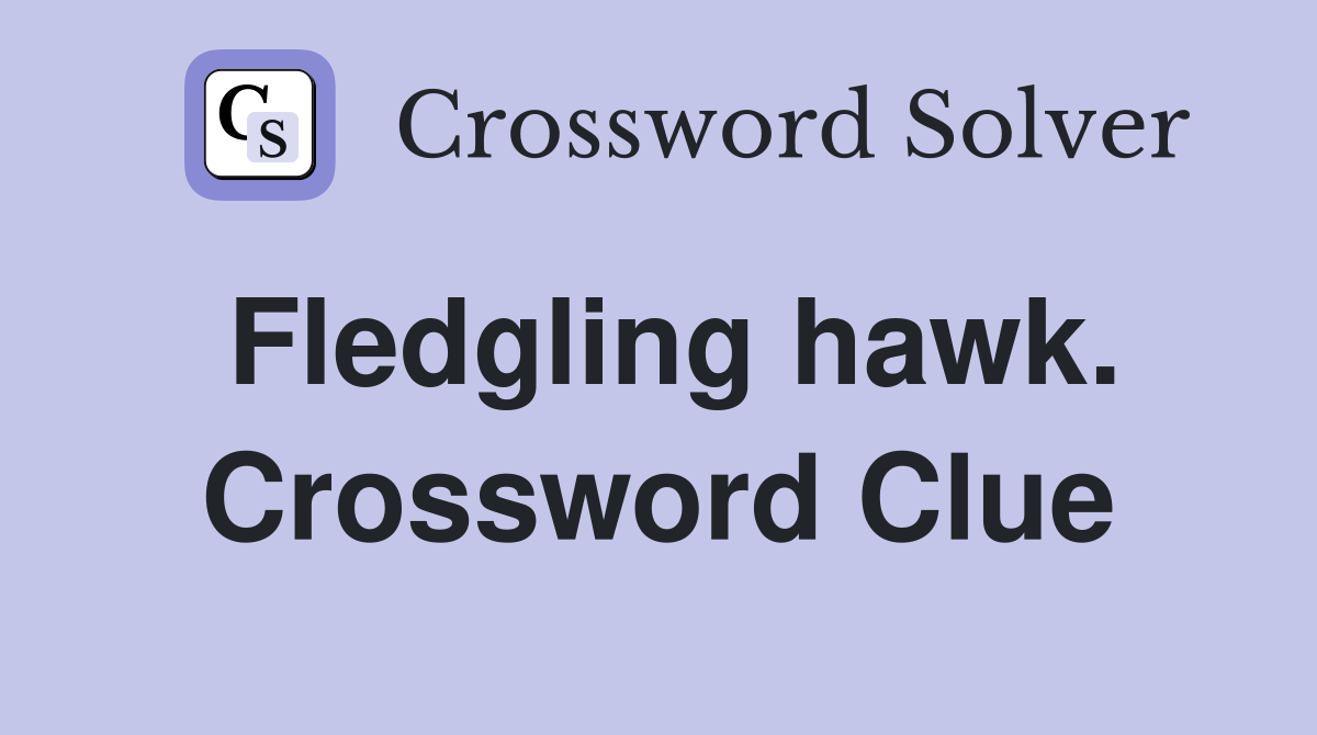 Fledgling hawk. Crossword Clue