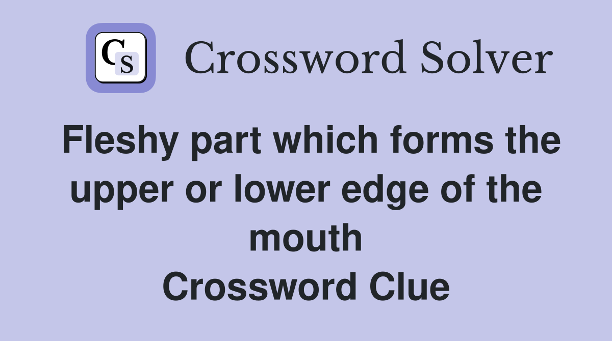 Fleshy part which forms the upper or lower edge of the mouth Crossword Clue