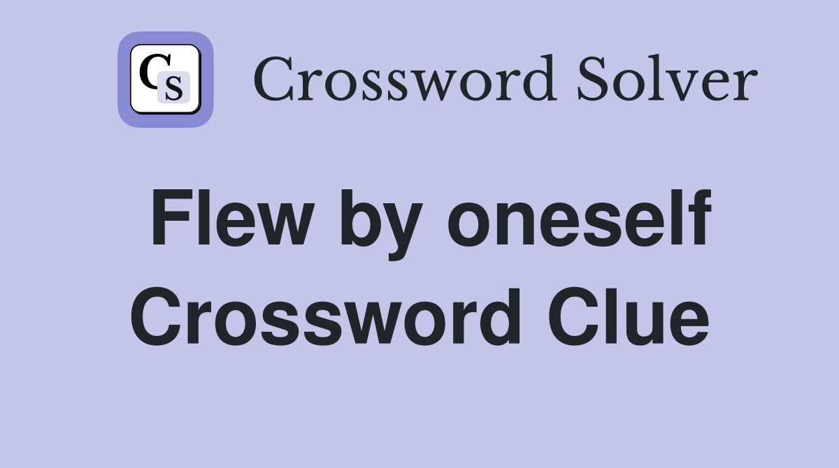 Flew by oneself Crossword Clue