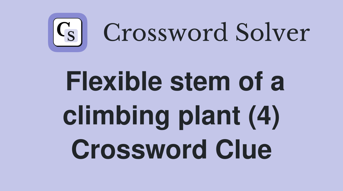 Flexible stem of a climbing plant (4) Crossword Clue