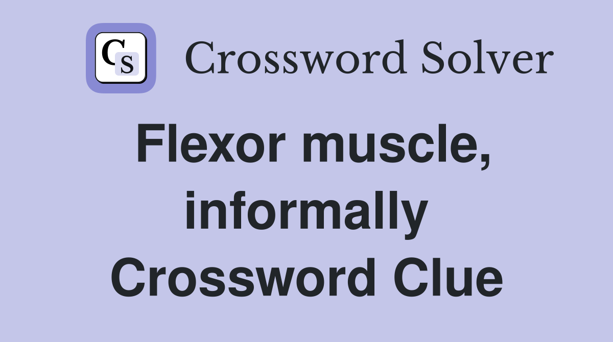 Flexor muscle, informally Crossword Clue