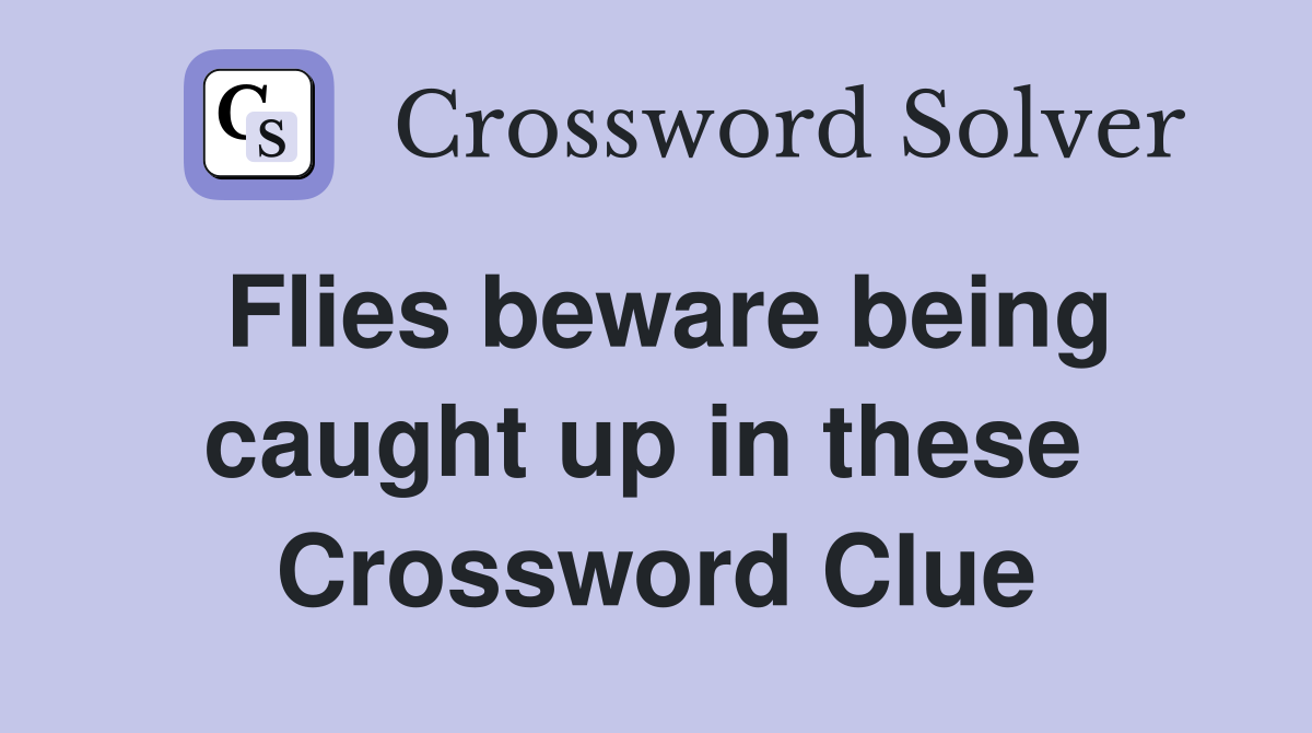Flies beware being caught up in these  Crossword Clue