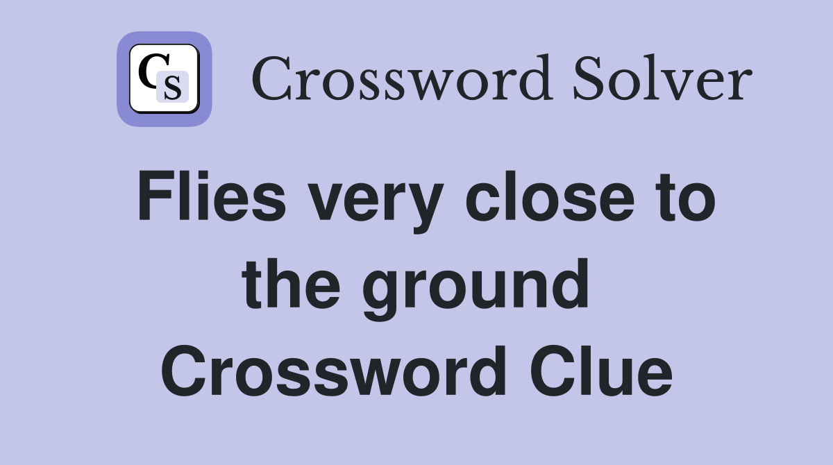 Flies very close to the ground Crossword Clue