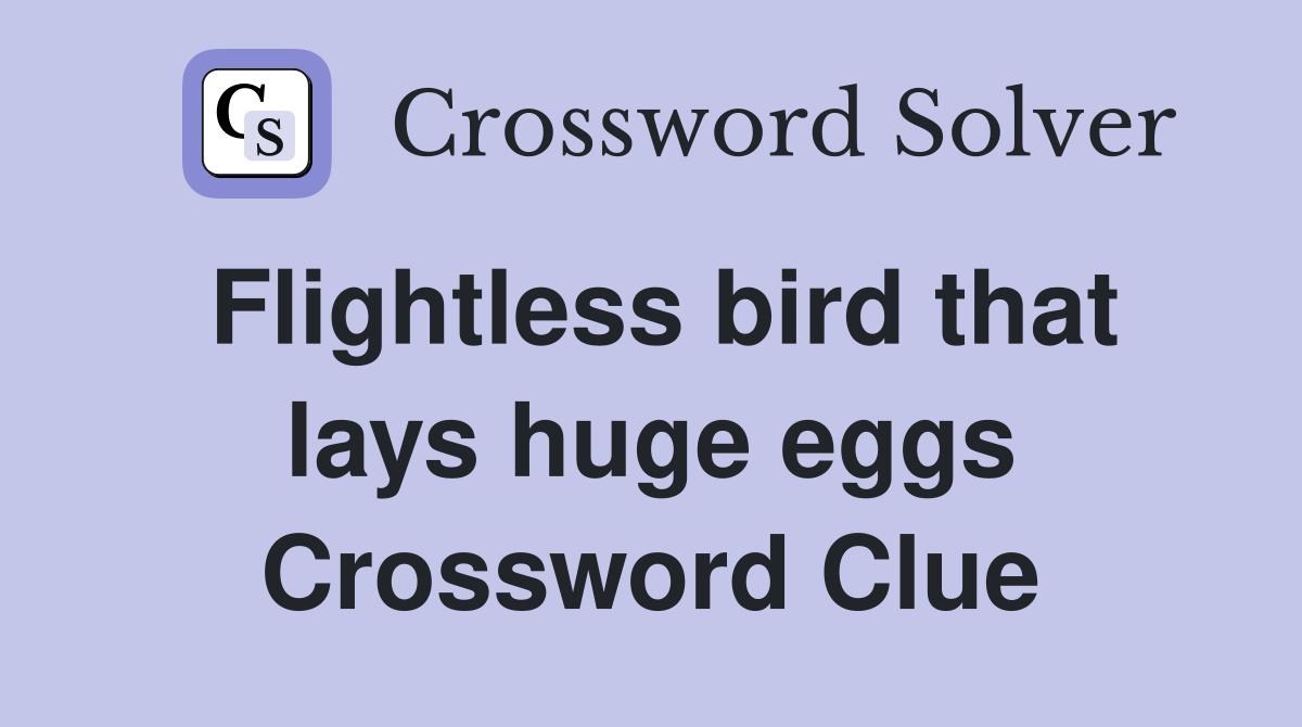 Flightless bird that lays huge eggs Crossword Clue