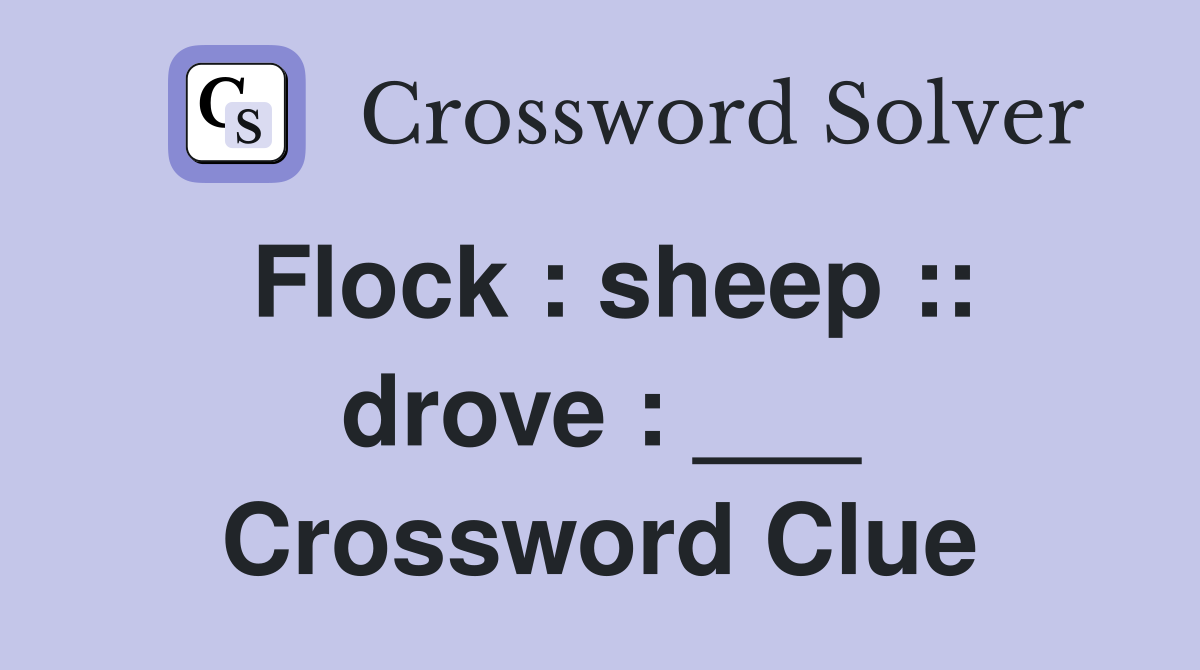 Flock : sheep :: drove : ___ Crossword Clue