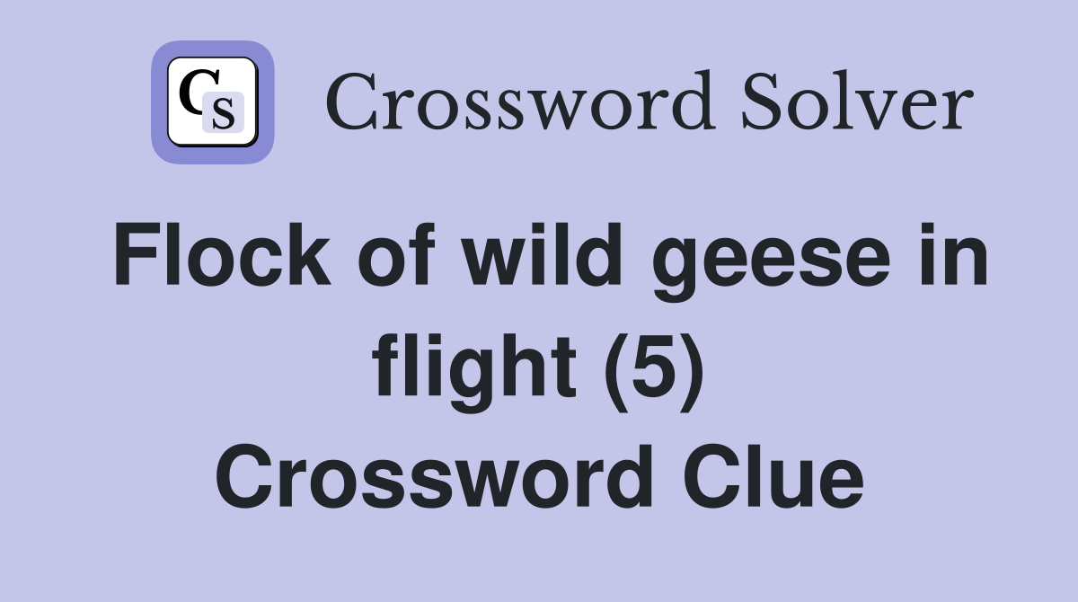 Flock of wild geese in flight (5) Crossword Clue