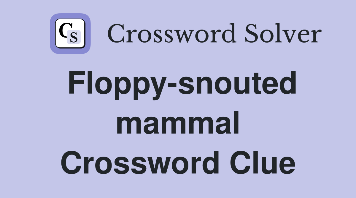 Floppy-snouted mammal Crossword Clue