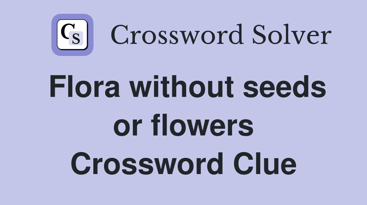 Flora without seeds or flowers Crossword Clue