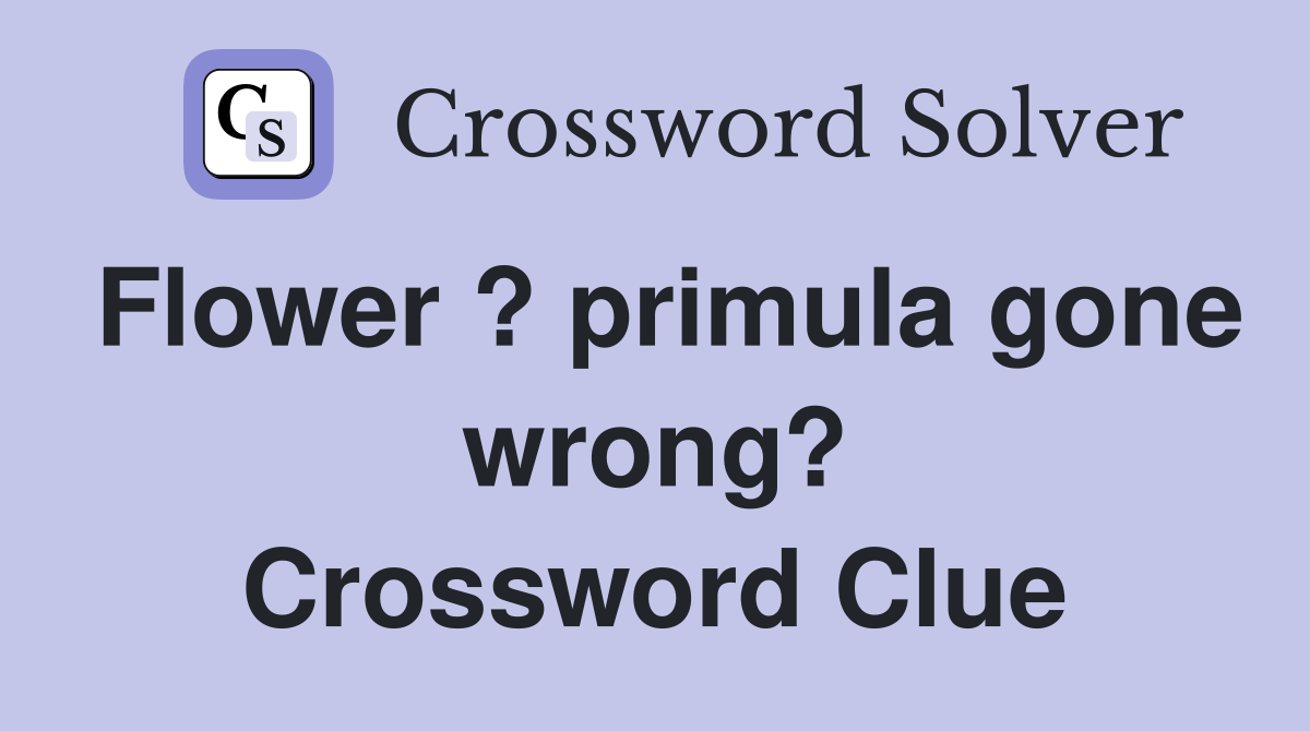 Flower ? primula gone wrong? Crossword Clue