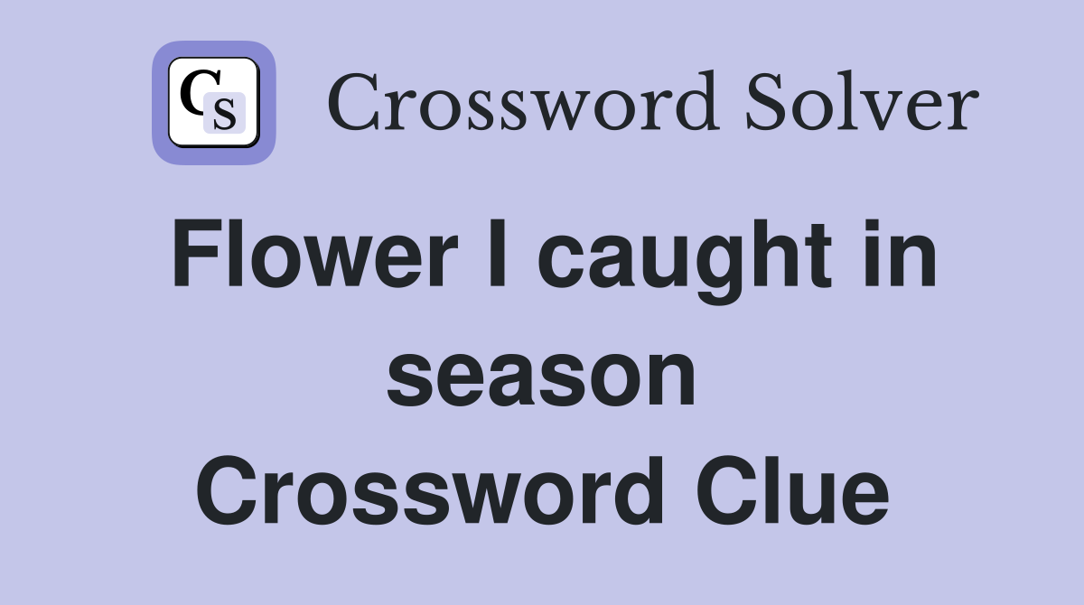 Flower I caught in season Crossword Clue