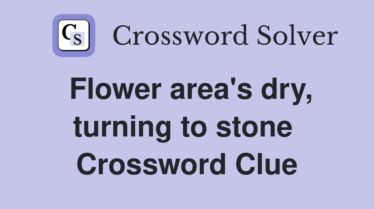 Flower area's dry, turning to stone  Crossword Clue
