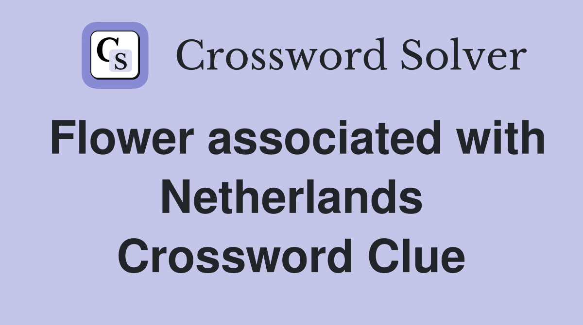 Flower associated with Netherlands Crossword Clue