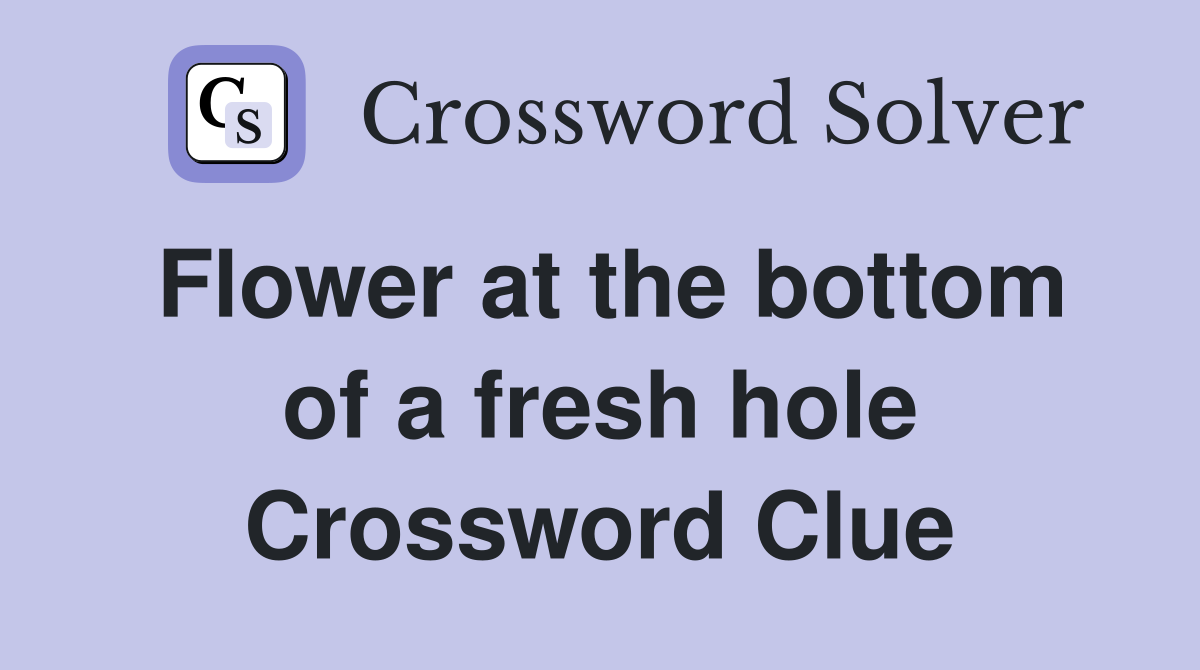 Flower at the bottom of a fresh hole Crossword Clue