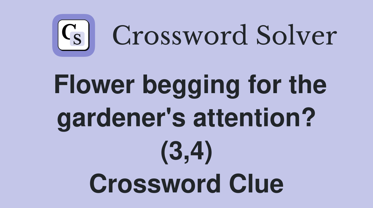 Flower begging for the gardener's attention? (3,4) Crossword Clue