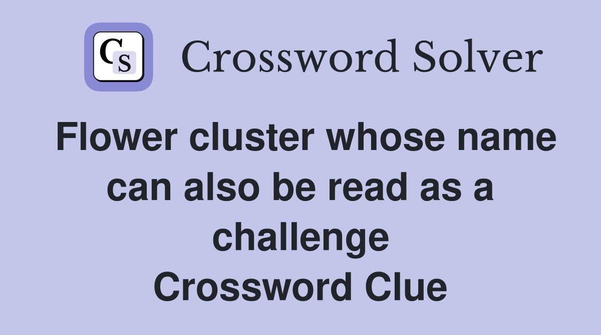 Flower cluster whose name can also be read as a challenge Crossword Clue
