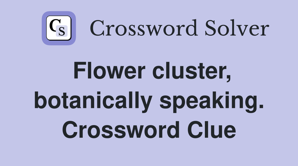 Flower cluster, botanically speaking. Crossword Clue