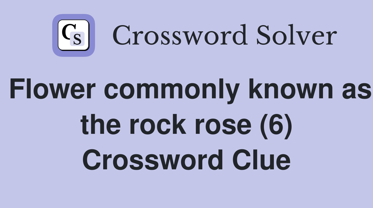 Flower commonly known as the rock rose (6) Crossword Clue