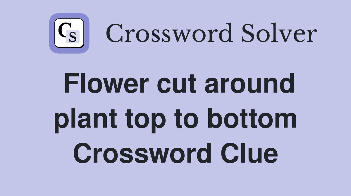 Flower cut around plant top to bottom Crossword Clue