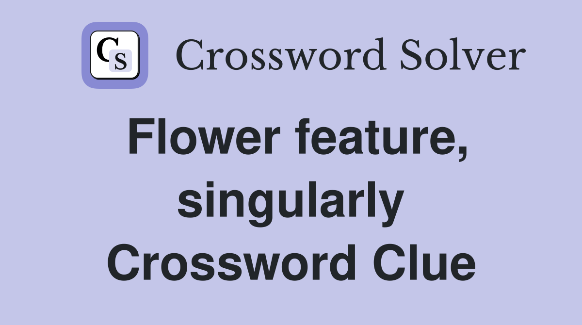 Flower feature, singularly Crossword Clue