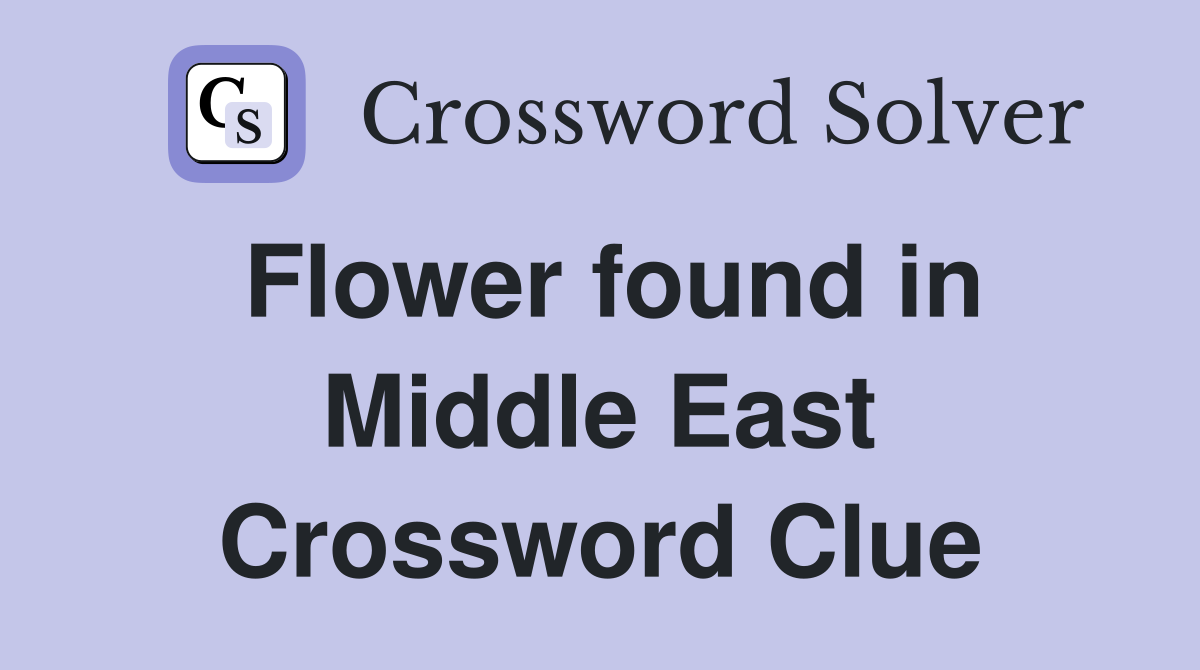 Flower found in Middle East Crossword Clue