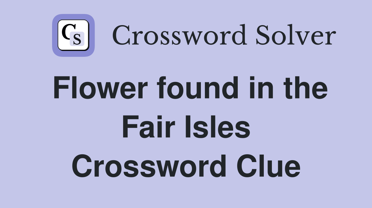 Flower found in the Fair Isles Crossword Clue