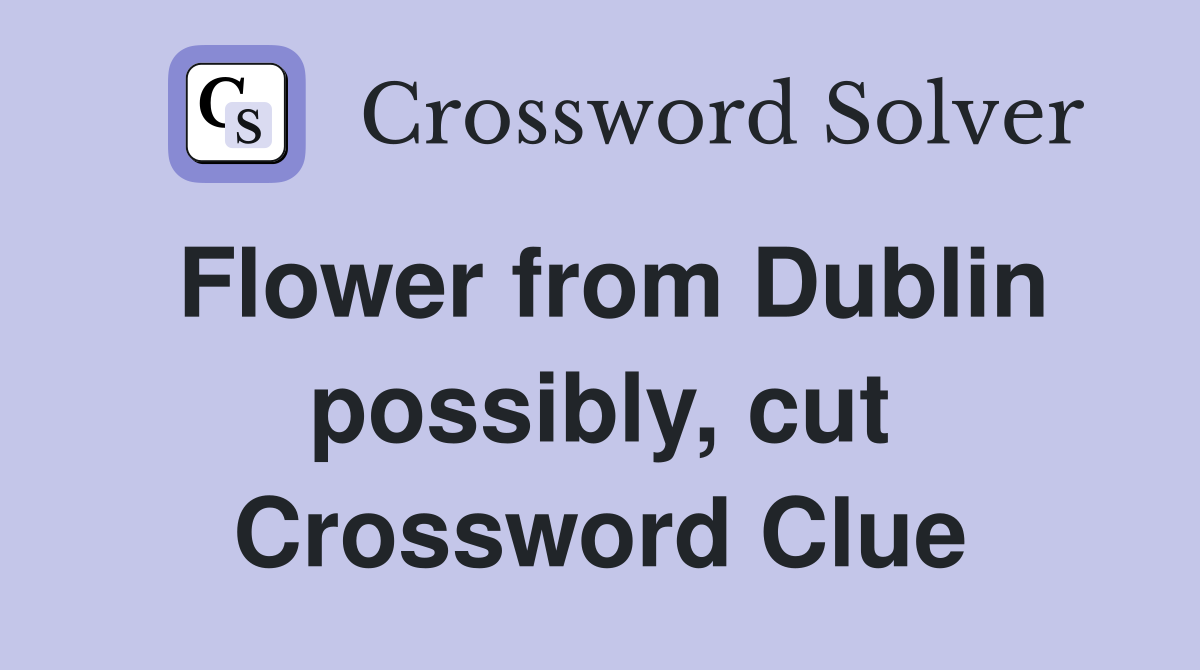 Flower from Dublin possibly, cut Crossword Clue