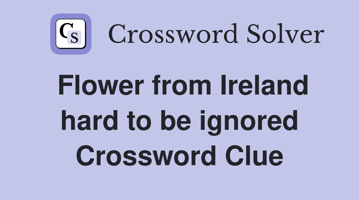 Flower from Ireland hard to be ignored Crossword Clue