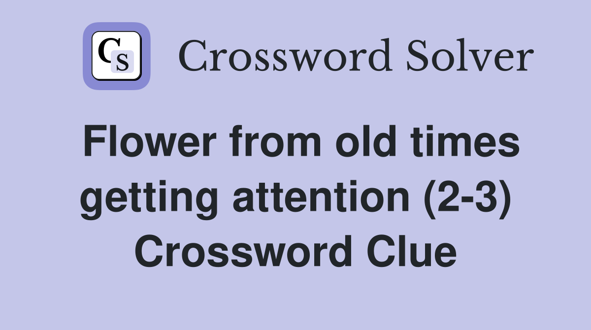 Flower from old times getting attention (2-3) Crossword Clue