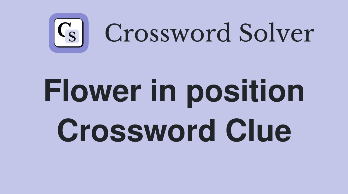 Flower in position  Crossword Clue