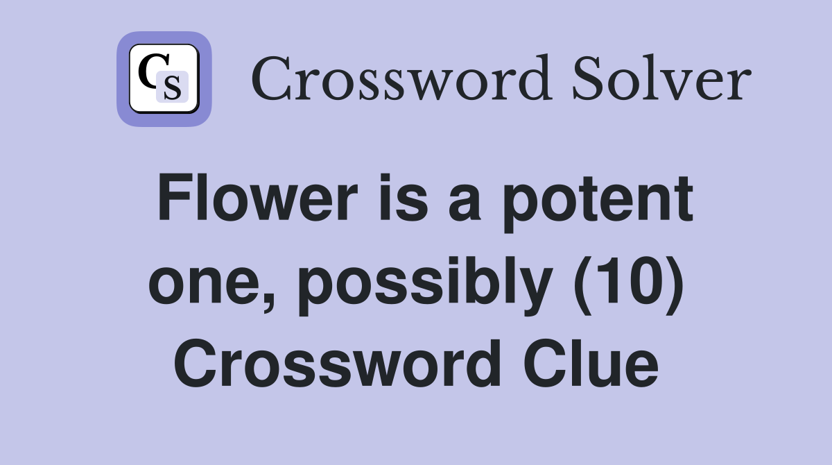 Flower is a potent one, possibly (10) Crossword Clue