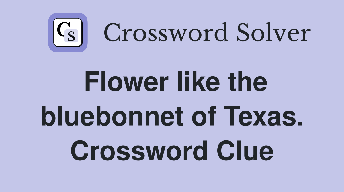 Flower like the bluebonnet of Texas. Crossword Clue