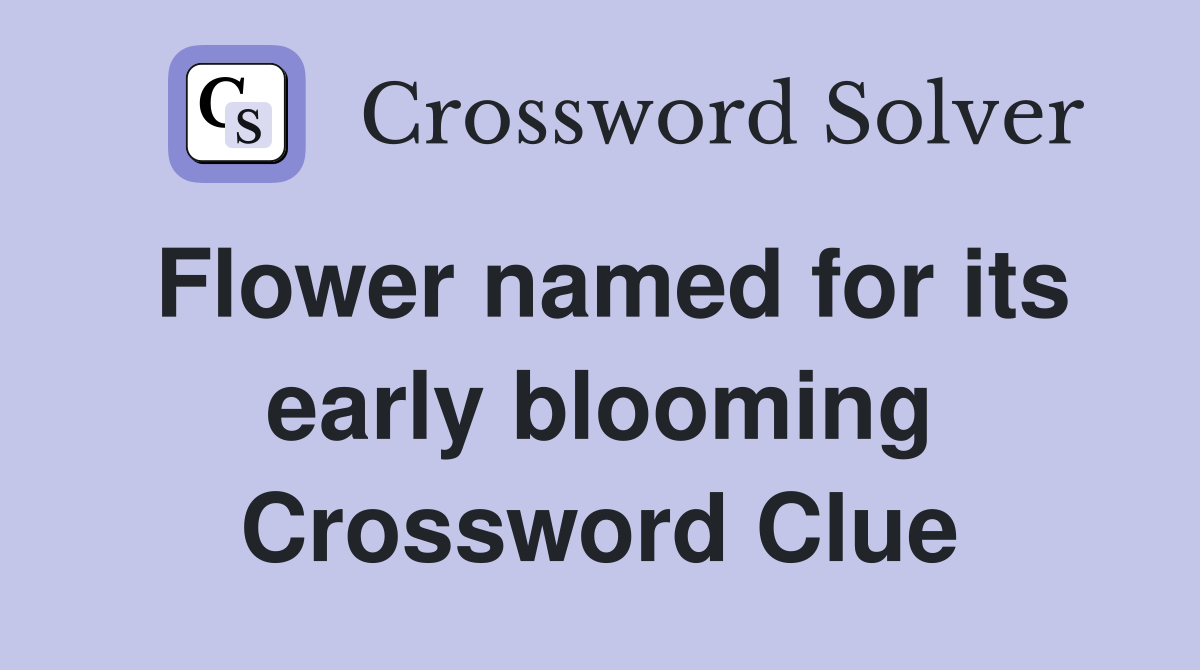 Flower named for its early blooming Crossword Clue
