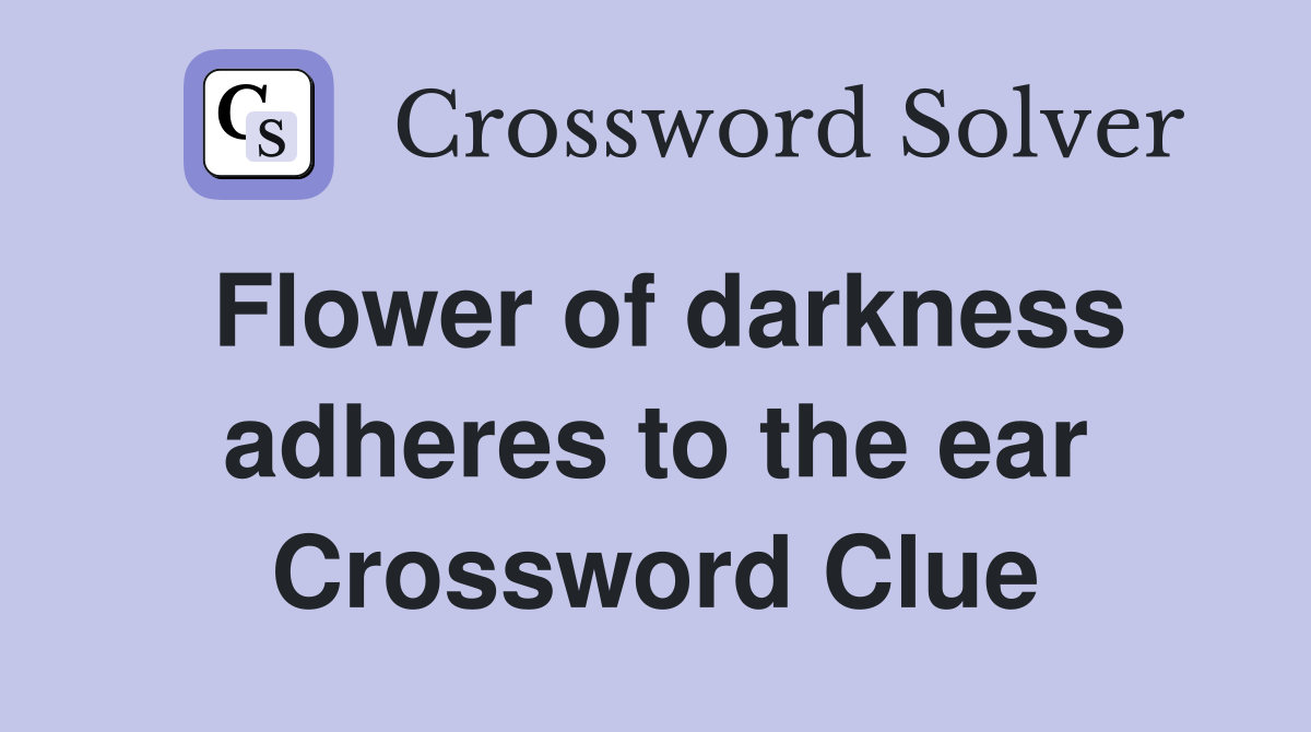 Flower of darkness adheres to the ear Crossword Clue