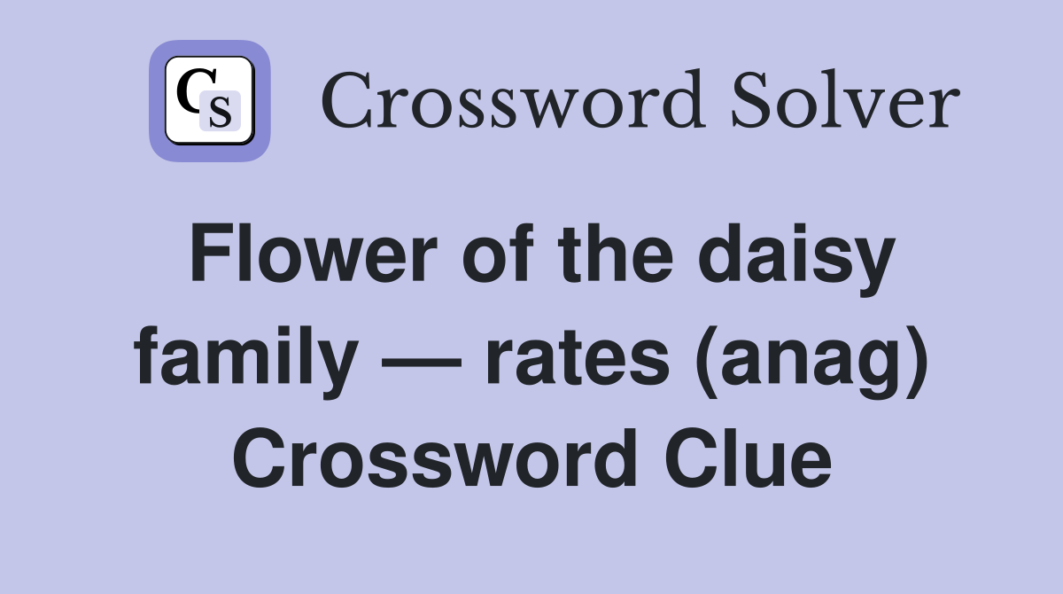Flower of the daisy family — rates (anag) Crossword Clue