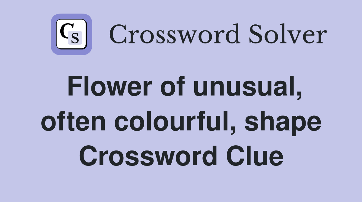 Flower of unusual, often colourful, shape Crossword Clue