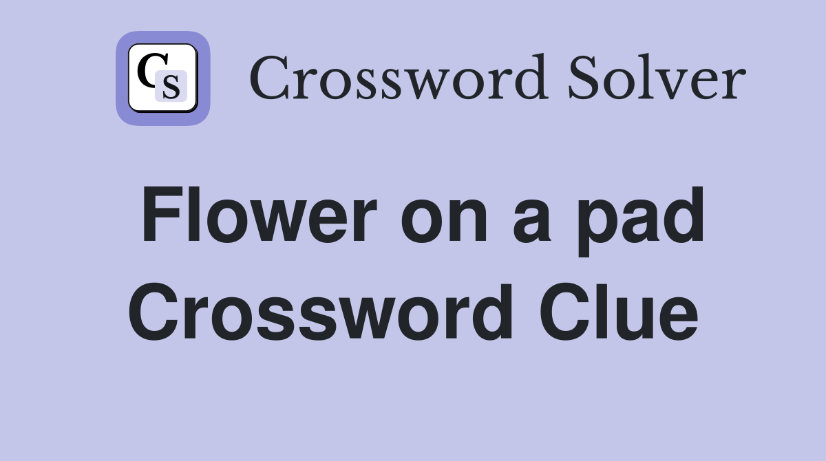 Flower on a pad Crossword Clue