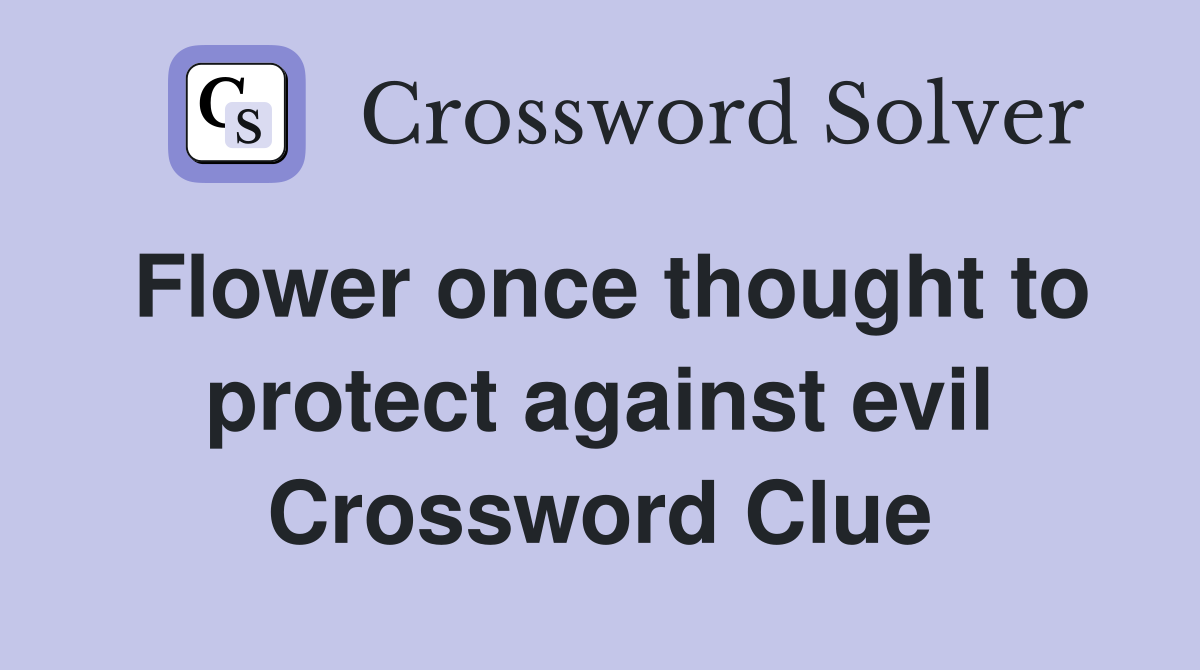 Flower once thought to protect against evil Crossword Clue