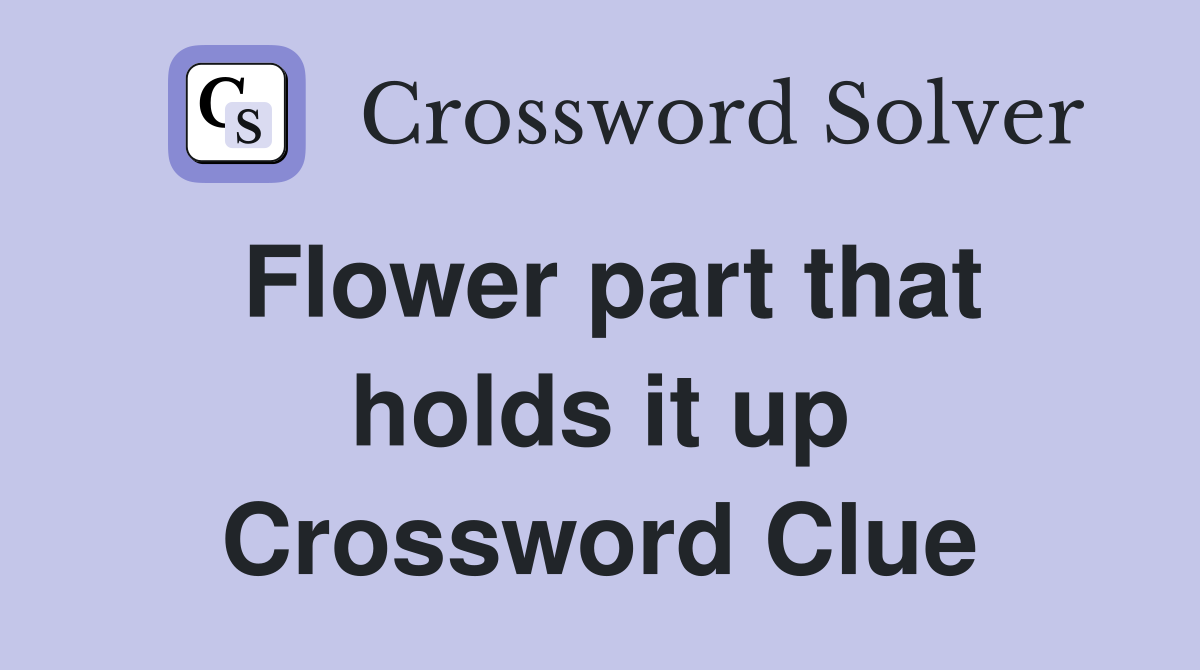 Flower part that holds it up Crossword Clue