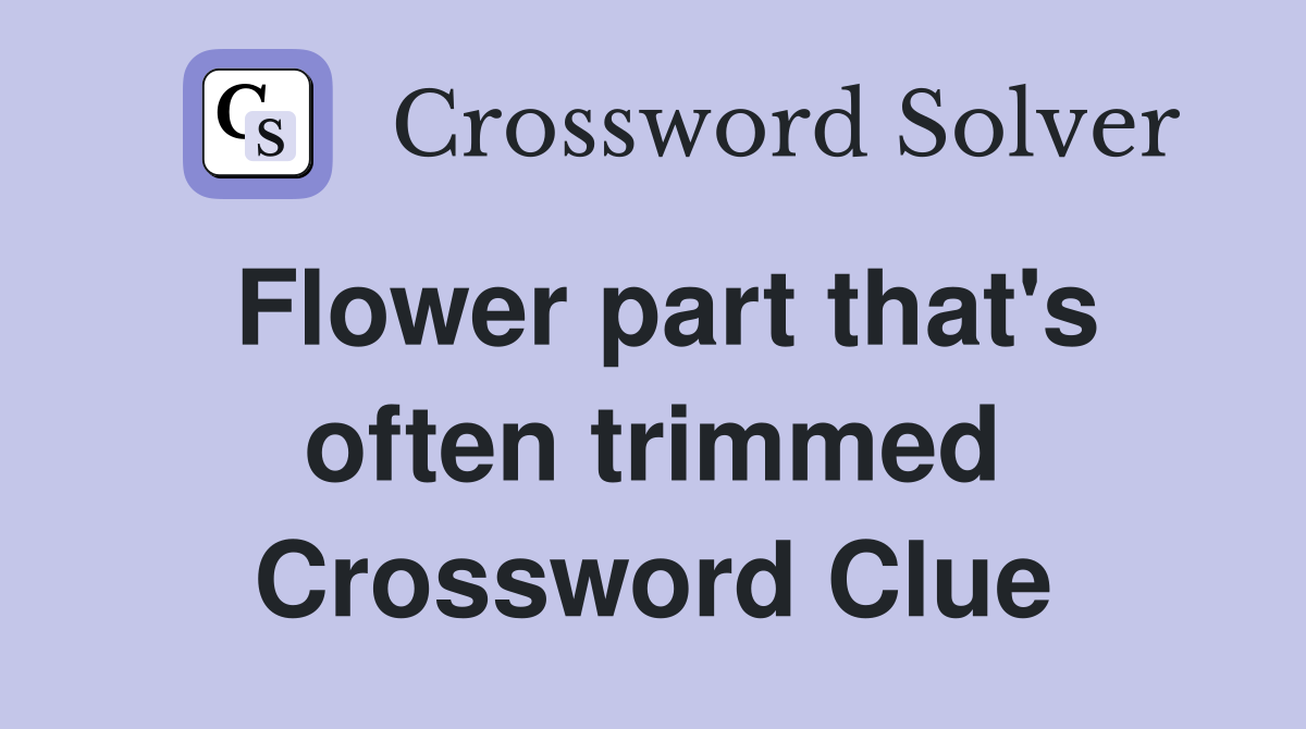 Flower part that's often trimmed Crossword Clue